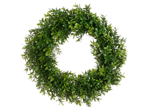 17" Boxwood Wreath  Two Tone Green (pack of 6)