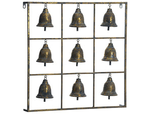 23.5"Wx23.5"L Bell Wall Decor  Antique Gray (pack of 4)