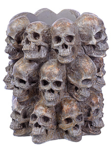10" Skull Container  Antique Brown (pack of 1)