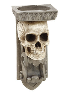 11.5" Skull Wall Candleholder  Beige Gray (pack of 2)