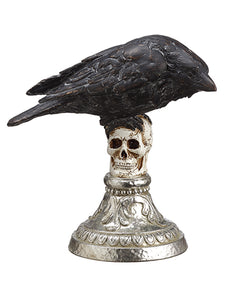 10.25" Crow on Skull  Black Silver (pack of 2)