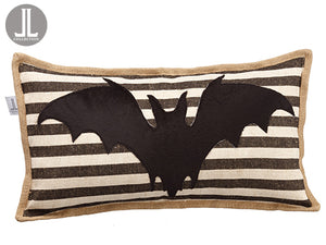 12"Wx22"L Bat Pillow  Black Beige (pack of 6)