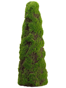 20" Moss Cone-Shaped Topiary  Green (pack of 2)