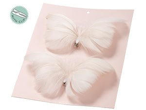 4"Wx5.5"L Butterfly With Clip (2 ea/set) in Plastic Bag Blush (pack of 12)