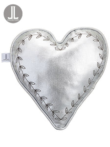16" Heart Shape Pillow  Silver Beige (pack of 4)