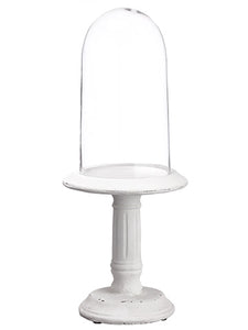 24"Hx10"D Glass Dome With Cement Base White Clear (pack of 1)
