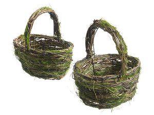 8.5"-11" Twig Basket (2 ea/set) Brown Green (pack of 4)