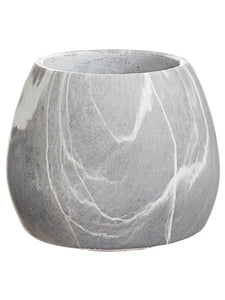 6.7"Hx8.25"D Marble Look Cement Pot Gray Marble (pack of 4)