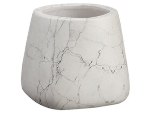 5.5"Hx6.25"D Marble Look Cement Pot White Gray (pack of 4)