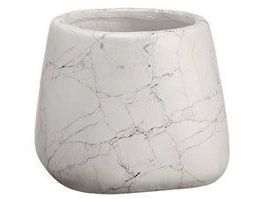 7'Hx8.5"D Marble Look Cement Pot White Gray (pack of 4)