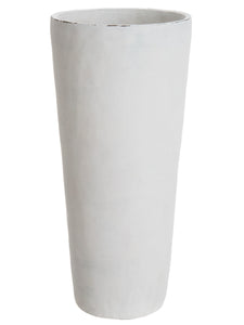14.5"Hx6.75"D Cement Pot  White (pack of 4)
