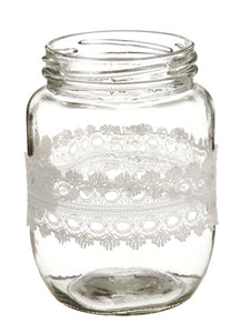 4.5" Glass Vase w/Lace  Clear (pack of 12)