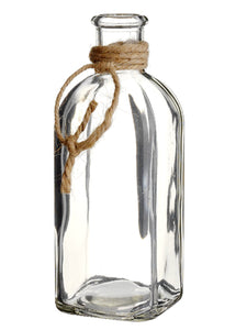 7.5" Glass Vase with Jute  Clear (pack of 12)