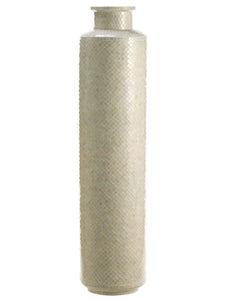 14"Dx60"H Glass Mosaic Tall Vase White (pack of 1)