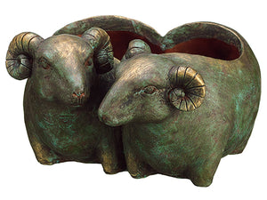 5.25" Sheep Planter  Green Brown (pack of 4)