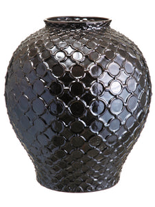 24.6"Hx21.6"D Ceramic Vase  Bronze (pack of 1)