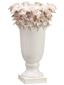 14"Hx9.5"D Ceramic Vase  White Pink (pack of 1)