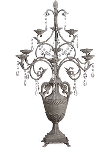 35" Metal Candleabra w/Crystal Gray (pack of 1)