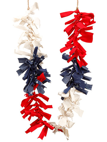 6' Patriotic Garland  Red Blue (pack of 12)
