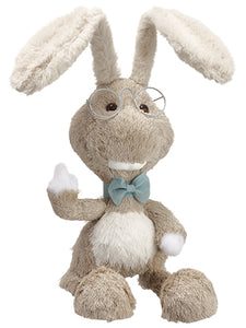 13.5" Bunny With Glasses  Beige Blue (pack of 6)