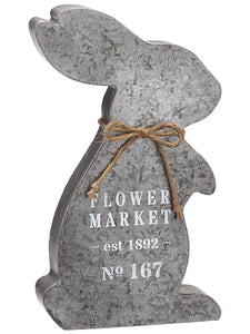 12" Metal Bunny Table Top  Antique Gray (pack of 4)