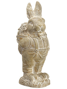 13" Bunny With Flower Basket  Antique Green (pack of 2)