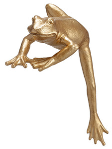 12.5" Poly Resin Frog  Antique Gold (pack of 2)