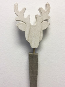 12.5" Wood Reindeer Garden Stake Beige Gray (pack of 80)