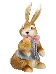 17" Sisal Mr. Bunny With Chick Beige Blue (pack of 2)