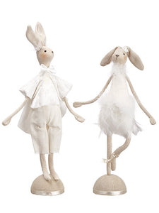 10" Dancing Mr. & Mrs. Bunny (2 Each/set) Cream Beige (pack of 2)