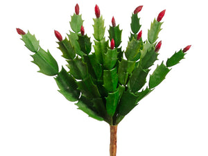 10.2" Christmas Cactus Pick  Green Red (pack of 24)