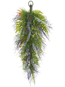 28" Lavender/Succulent/Fern Door Swag Lavender Purple (pack of 2)