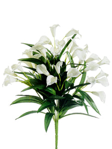 14.5" Mini Calla Lily Bush x9  White (pack of 12)