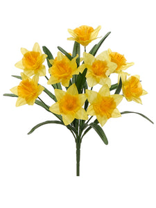 18.5" Daffodil Bush x10  Yellow (pack of 12)