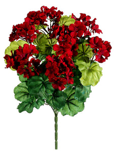 17.5" Geranium Bush x7  Red (pack of 12)