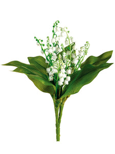 11" Lily of The Valley Bush with 12 Flowers and 6 Leaves White (pack of 24)