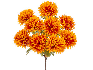 18.25" Mum Bush x9  Yellow Orange (pack of 12)