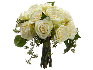 11.5" Rose Bouquet  Cream Green (pack of 4)