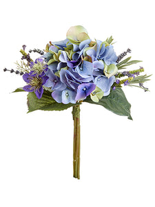 11" Hydrangea/Lavender Bouquet Purple Blue (pack of 6)