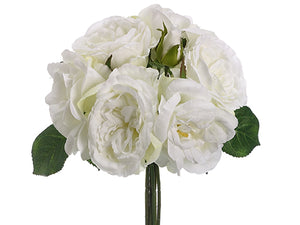 10.5" Rose Bouquet  White (pack of 12)