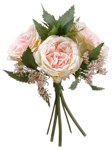9" Cottage Rose Bouquet  Pink Cream (pack of 6)