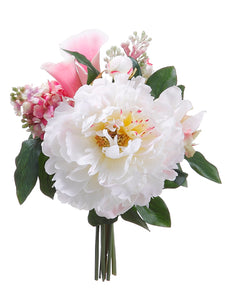 11" Peony/Lilac Bouquet  Pink Cream (pack of 6)