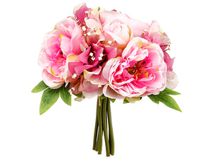 10" Peony/Sweet Pea Bouquet  Two Tone Pink (pack of 12)