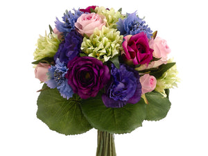 11.5" Rose/Lisianthus Bouquet  Blue Purple (pack of 6)