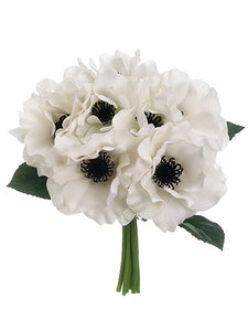 10" Real Touch Anemone Bouquet White (pack of 6)