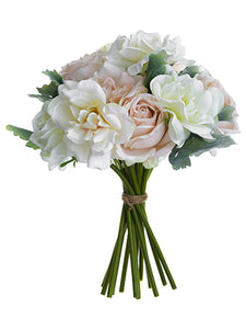 16" Rose/Dusty Miller Bouquet  Cream Blush (pack of 4)