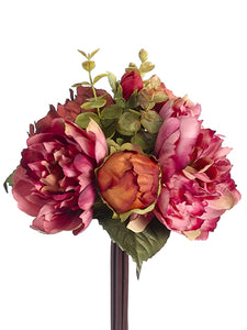 9" Dahlia/Rose Bouquet  Rust Mauve (pack of 12)