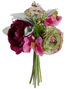 9" Ranunculus Mixed Bouquet  Purple Lilac (pack of 6)