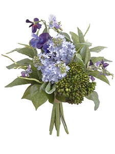 16" Lilac/Sweetpea/Sedum Bouquet Lavender Purple (pack of 6)