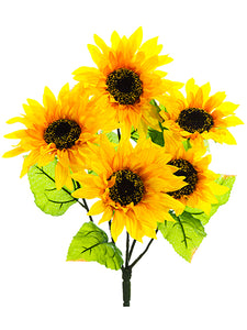 18" Sunflower Bush x5  Yellow (pack of 12)